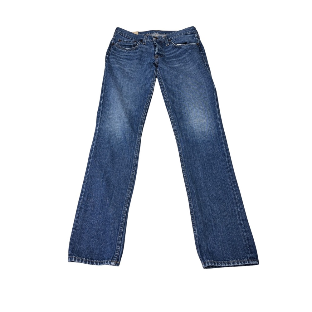 Vtg Y2k Hollister Mens Skinny Jeans Medium Wash Button Fly 31x32 100% Cotton
